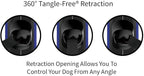 TUG Oval 360° Tangle-Free Retractable Dog Leash with Integrated Waste Bag Dispenser (Medium, Blue)