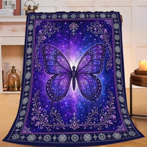 Purple Butterfly Blanket, Fantasy Throw Gift for Girl Women 80"X60" by Unknown