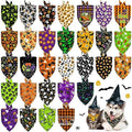 30 Pcs Halloween Dog Bandanas Bulk Adjustable Dog Scarves Bibs Pumpkin Bat Ghost Puppy Bandanas Pet Neckerchief Washable Holiday Halloween Bandanas for Small Medium Large Dog Pet Grooming Accessories by Piklodo