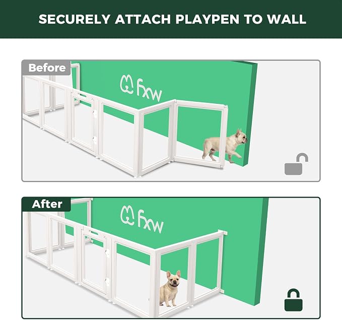 FXW Fence-to-Wall Anchors for AuraSpace Acrylic Indoor Dog Playpen | Fits AuraSpace 30"H, Connect Panels to the Wall, Expand Your Dog’s Play Area, Playpen Not Included
