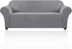 Stretch Sofa Cover Slipcover Couch Covers for 3 Cushion Couch Furniture Protector Sofa Covers with Non Slip Elastic Bottom Dogs Pet Friendly Fitted(Large Sofa 90"-100",Dove)