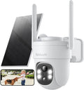 3K/5MP Solar Security Cameras Wireless Outdoor, 360°PTZ Camera | Color Night Vision, PIR+AI Motion Detection, Spotlights Alarm, IP66 Waterproof, 2 Way Audio, Wifi6, Work with Alexa/Google