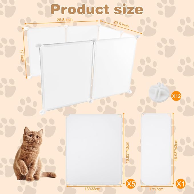 FHTONGE 2Set Large Cat Litter Box Enclosure Splash Guard,Protect Wall Floor | Cat Litter Pan Spill Proof Barrier, Universal Kitten Toilet Box Cover Hideaway Divider, Pee Shield Privacy Screen Surround