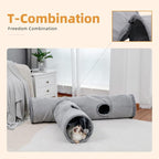 PAWZ Road Cat Tunnel 51 Inches Long Cat Toys Collapsible Tunnel 12”Diameter | Large Cats Tube for Big Cats,Rabbits and Puppy Extra Long Cat Play Tunnel Straight with 2 Peepholes for Indoor&Adult Cats
