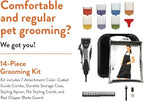 Wahl Pro Animal Deluxe U-Clip Trimmer, Black & Chrome | Adjustable 8, 1.5, and 1.8 mm Cutting Lengths, Includes 7 Attachment Combs, Ideal for Light and Medium Coats