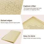 Cat Mat for Litter Box, 40" X 28" Large Silicone Cat Litter Trapping Mat | Waterproof Cat Litter Mat, Soft on Kitty Paws, Easy to Clean, Non-Slip Kitty Scratch Pad for Floor(Yellow)