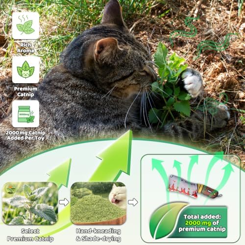 Catnip Toy [2000mg Premium Catnip], Cleaver Style Cat Kicker Toy - Image 3