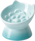 Lynx Ceramic Raised Slow Dog & Cat Elevated Food Bowl, Arctic Ombre | Tilted 15° Elevated Pet Food Bowl, Whisker-Friendly, Anti-Choking Dish, Dishwasher Safe, Nonslip, Food Grade Material