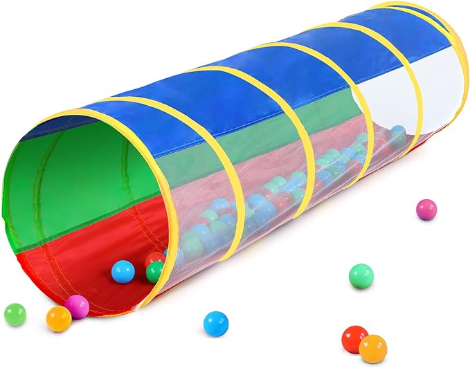 Hoohtoot Kids Crawl Through Play Tunnel, Pop Up Baby Play Tunnel for Toddlers, Game Toy Play Tent for Girl or Dog Cat Pet Tunnel