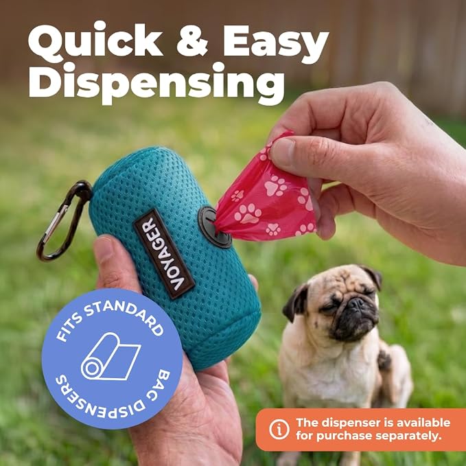 Best Pet Supplies Poop Bags for Dogs - Red, 240 Count | Scented, Leak-proof, Easy-Tear perforations, 15 Thick Bags per roll, Outdoor Walking & Travel, Fits Standard Holders
