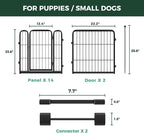 FXW Rollick Dog Playpen with Divider Connectors, 24" H, 16 Panels | Heavy-Duty & Easy setup Play Area, Two-Zone Layout, Indoor & Yard, For Puppies & Small Dogs, Patented