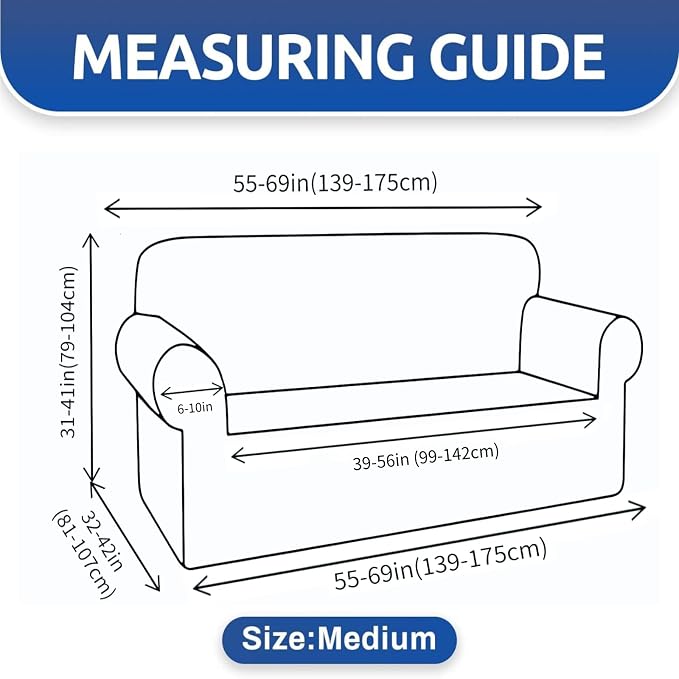 YEMYHOM Couch Cover Latest Jacquard Design High Stretch Sofa Covers for 2 Cushion Couch, Pet Dog Cat Proof Loveseat Slipcover Non Slip Elastic Furniture Protector (Medium, Begonia Leaf Light Grey)
