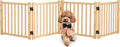 Wooden Freestanding Dog Gate Indoor - 16.9" H 4 Panels | No-painted Foldable Pet Gates for Doorways, Doggy Pet Fence for Stairs, Hallways