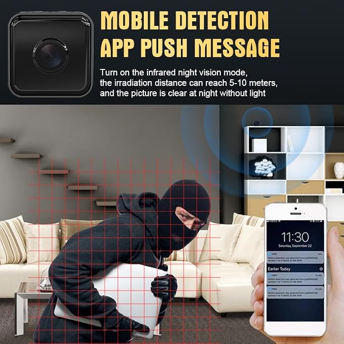Mini Indoor Security Camera Wireless Home Small Outdoor WiFi Pet Cameras,2026 1440P HD Tiny Nanny Cam, Wide Angle,Night Vision,Home Indoor Outdoor Camara, No Need WiFi Camaras,For House Security