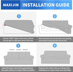 MAXIJIN Loveseat Cover Sofa Covers (55"-69"), 1-Piece Stretch Couch Covers for 2 Cushion Couch Love Seat Slipcover with Elastic Bottom for Kids,Dog (Loveseat, Diamond Pattern Coffee)