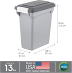 IRIS USA Dog Food Storage Container, Up to 13 lbs, Gray/Dark Gray | Made in the USA, BPA-Free, Airtight Seal, Best for Cat Food, Bird Seed, Chicken Feed, Pet Toys, Treats, Pellets