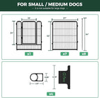 FXW Rollick Dog Playpen with Fence-to-Wall Anchors, 32" H, 8 Panels | Heavy-Duty & Easy setup Play Area, Flexible Boundaries, Indoor & Yard, For Small & Medium Dogs, Patented