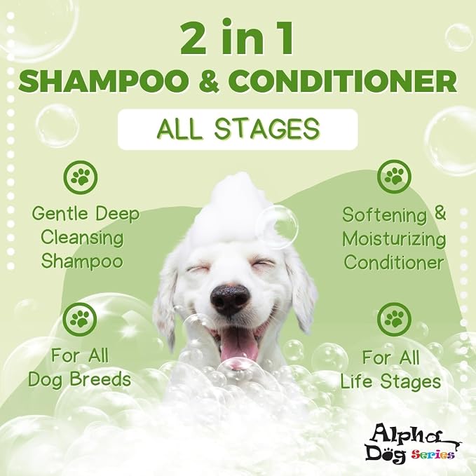All Stages Natural Dog Shampoo and Conditioner Set with Aloe Vera pH-balanced Dog Grooming Shampoo and Conditioner for Dogs, Tear-Free Moisturizing Dog Shampoo Sensitive Skin 1 Gallon