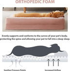 BFPETHOME Orthopedic Washable Dog Bed, Sleeping Couch for Large Senior Dogs | 36x27 Inch Deluxe Plush Rose Velvet Washable Cover, Egg Crate Foam Support, Waterproof Lining, Non-Slip Bottom, Pink
