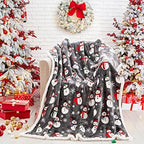 Touchat Sherpa Christmas Throw Blanket, Fuzzy Fluffy Soft Cozy Blanket, Fleece Flannel Plush Microfiber Blanket for Couch Bed Sofa (50" X 60", Snowman) - Image 3