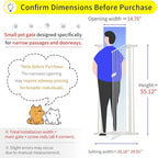 Lumizone Extra Tall Cat Gate 55.12" High 26.18"-29.91" Wide Pet Gate White | Dog Gate for Doorway Hallway Stairs Pressure Mounted Extra Wide 1.37" Gap No Drilling Auto-Close One-Handed Operation