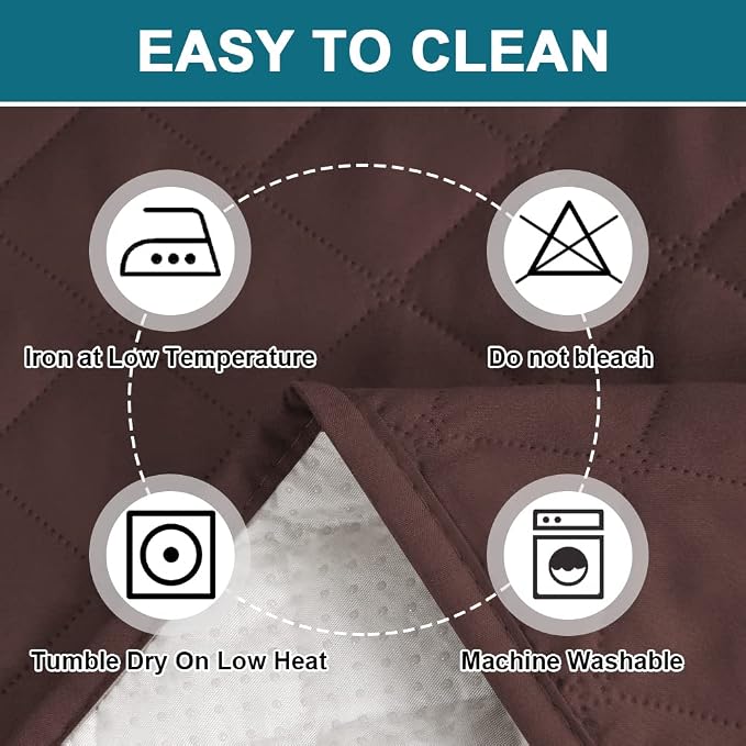 Turquoize 100% Waterproof Sofa Covers Couch Cover Sofa Cover for Dogs Couch Protector Triple Non-Slip Sofa Slipcover for 3 Cushion Couch Furniture Protector for Pets, Kids,Dog (XL Sofa 78", Brown)