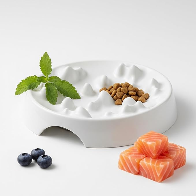 CatGuru Whisker-Friendly Slow Feeder Cat Bowl for Healthy Digestion | Perfect for kittens, adult, and senior cats. Encourages calm, healthy eating habits at every age.