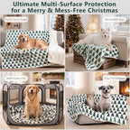 LOOBANI Waterproof Blanket for Bed & Couch, Leak-Proof, 60"x80", Xmas Green - Image 5