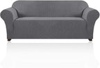 Stretch Sofa Cover Slipcover 1-Piece, Spandex Jacquard Fabric Universal Couch Cover for 3 Cushion, Washable Non Slip Sofa Cover, Pet Friendly (Large Sofa 90"-100",Grey)