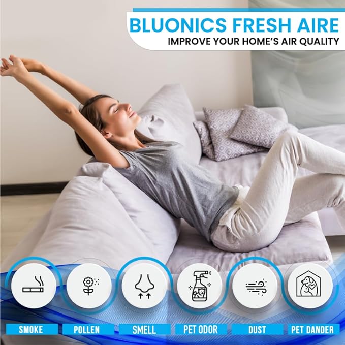 Bluonics Fresh Aire 4-Pack Water Air Washer, Water-Based Air Revitalizer & Room Freshener with 7-Color LED Night Light and Relaxing White Noise for Home, Bedroom, Office