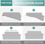YEMYHOM Couch Cover Latest Jacquard Design High Stretch Sofa Covers for 2 Cushion Couch, Pet Dog Cat Proof Loveseat Slipcover Non Slip Magic Elastic Furniture Protector (Medium, Leaf Patten Black)