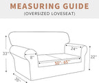 Easy-Going 100% Waterproof Oversized Loveseat Cover, Couch Cover for Sofa | Dual Waterproof Sofa Cover, Stretch Jacquard Sofa Slipcover, Leakproof Furniture Protector for Kids Pets Dog, Cream
