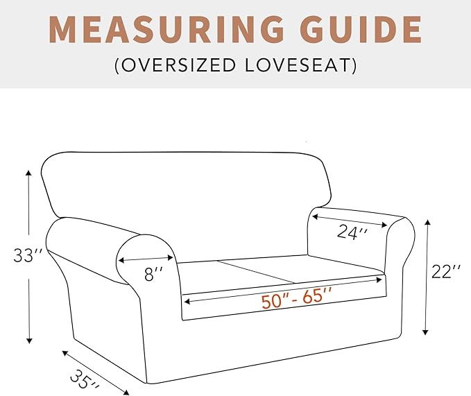Easy-Going 100% Waterproof Oversized Loveseat Cover, Couch Cover for Sofa | Dual Waterproof Sofa Cover, Stretch Jacquard Sofa Slipcover, Leakproof Furniture Protector for Kids Pets Dog, Cream