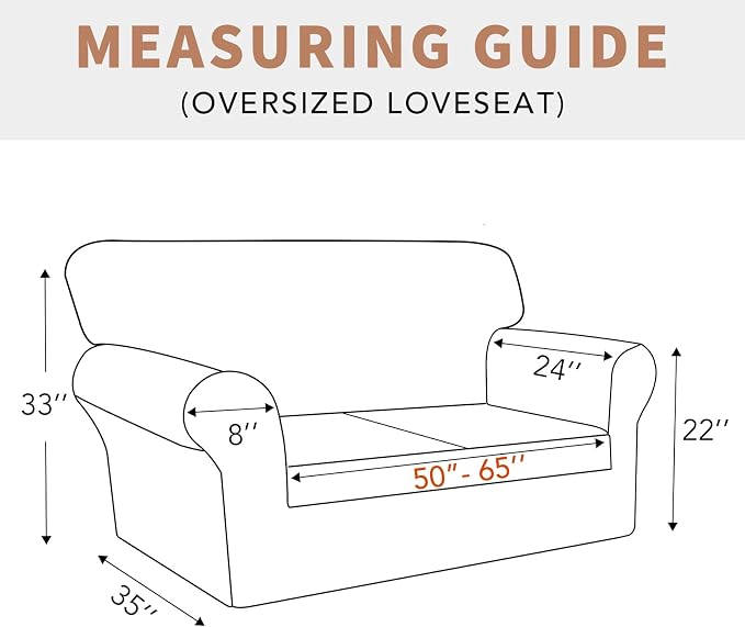 Easy-Going 100% Waterproof Oversized Loveseat Cover, Couch Cover for Sofa | Dual Waterproof Sofa Cover, Stretch Jacquard Sofa Slipcover, Leakproof Furniture Protector for Kids Pets Dog, Sand