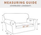 Easy-Going 100% Waterproof Oversized Loveseat Cover, Couch Cover for Sofa | Dual Waterproof Sofa Cover, Stretch Jacquard Sofa Slipcover, Leakproof Furniture Protector for Kids Pets Dog, Sand