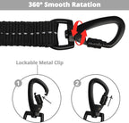 Long Dog Leash 10 FT: Heavy Duty Rope Leashes for Dogs Training with Swivel Lockable Hook Reflective Threads Bungee and Padded Handle - Dog Lead for Large Small Medium Dogs Outside Walking Hiking Grey
