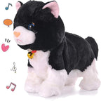 Smalody Interactive Mechanical Robot Cat Sound Control Plush Toy Black