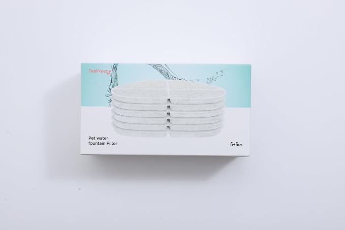 6 Pack of Filter & 6 Pump Sponges FEELNEEDY only for (FN-W05) 7L/1.8Gal Dog Water Fountain, Dog Water Bowl Dispenser