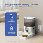 Automatic Cat Feeder, 4L Cat Food Dispenser with 10s Voice Recorder, Pet Feeder up to 8 Meals per Day, Timed Dog Feeder with Dry Food Sealed Ring