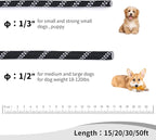 Long Dog Leash for Training 30Ft-Reflective Nylon Rope with Swivel Hook-Recall Agility Lead for Large Small Medium Dogs Outside Walking Hiking-Black