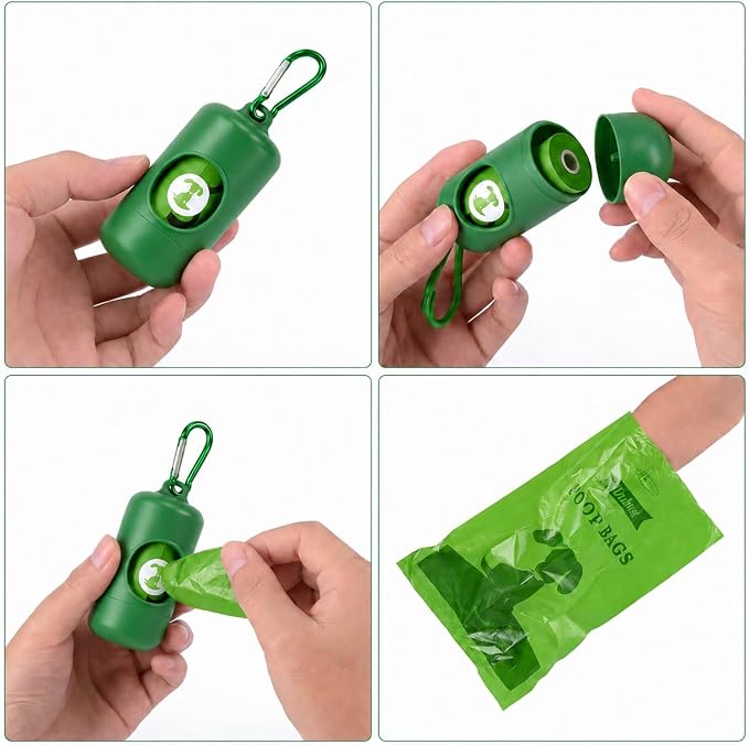 Dog Poop Bags Rolls with Dispenser– Keep Hands Clean 450 Count - Scented | Extra Thick Durable leakproof Resistant 9 x 13 Inch Refill Rolls Waste Bags for puppy Small Large doggy Cleanup Travel