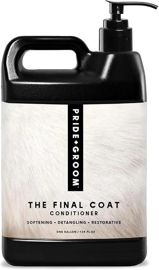 Pride and Groom The Final Coat | Grooming Conditioner that Extends The Life of a Groom | Tearless All Natural Ingredients that Untangle, Nourish, and Add Shine for All Dogs – 128oz