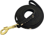 Heavy Duty Leather Dog Leash 6 ft x 3/4 inch, Genuine Leather Dog Training Leash, Soft and Strong Leashes for Medium and Large Dogs Black