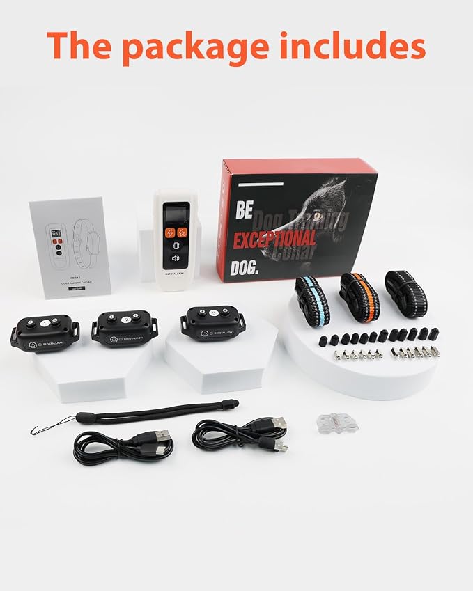 3 - Dog Shock Collar - White | 3300FT Distance, IPX7 Waterproof, Beep (1–9 Tones), Vibration (1–9 Lvls) , Safe Shock (1–16 Lvls), Fits All Dogs (10–120 Lbs）