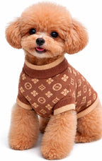 Dog Sweater for Small Dogs, Designer Dog Clothes, Luxury Furdi, Soft Knit | Designer dog clothes for small dogs with soft knit comfort, luxury styling and easy pullover fit for Yorkies in cold weather.