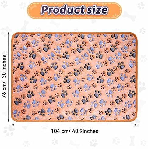 Tatuo 4 Pcs Fleece Dog Blanket for Puppy Cat, Coffee, 41 x 30 in, Paw - Image 3