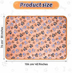 Tatuo 4 Pcs Fleece Dog Blanket for Puppy Cat, Coffee, 41 x 30 in, Paw - Image 3