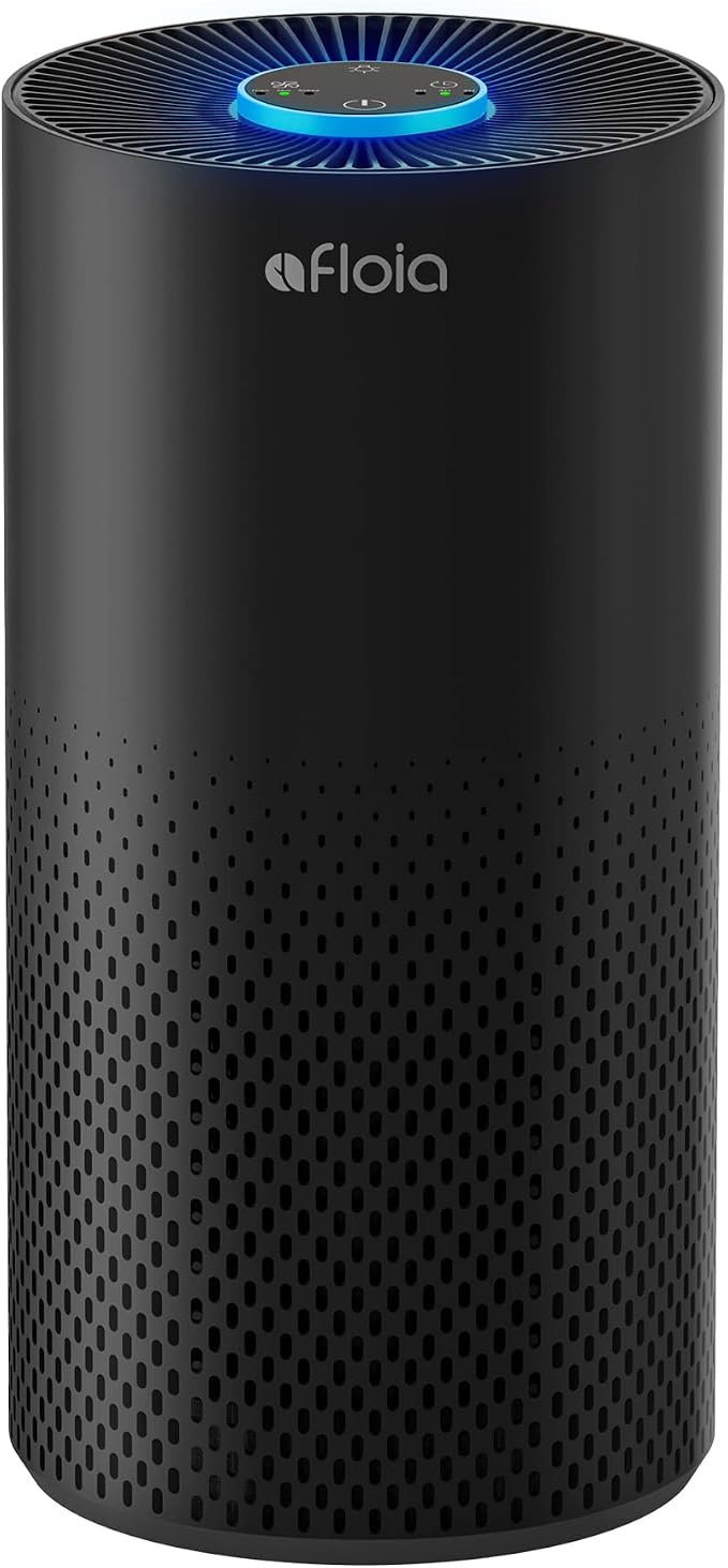 Afloia Air Purifier for Home Large Room Bedroom up to 1076 Sq Ft | 3-Stage Filter, 22dB Sleep Mode, 7 Color Light, 2/4/8H Timer, Kilo Black