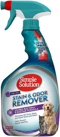 Simple Solution Pet Stain & Odor Remover, Enzyme Stain Cleaner, 32oz | Dog Stain & Odor Remover, Pet Urine Enzyme Cleaner, Dog Urine Carpet Cleaner, Pet Odor Eliminator, Floral Fresh Scent