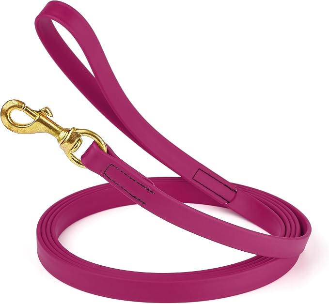 Viper Biothane K9 Working Dog Leash Waterproof Lead for Tracking Training Schutzhund Odor-Proof Long Line with Solid Brass Snap for Puppy Medium and Large Dogs, 33ft Magenta Pink